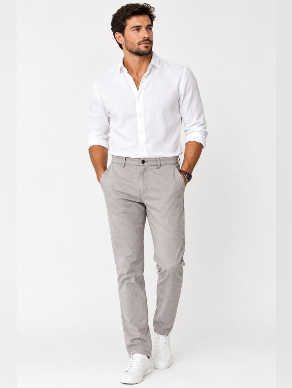 NWOT ZARA Men's Slim Chino Pants in Light Oatmeal